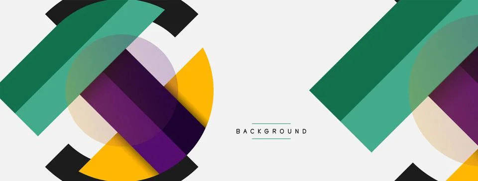 Geometric shapes composition abstract background. Circles lines and rectangles 스톡 일러스트
