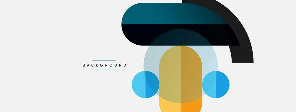 Geometric shapes composition abstract background. Circles lines and rectangles Stockillustratie