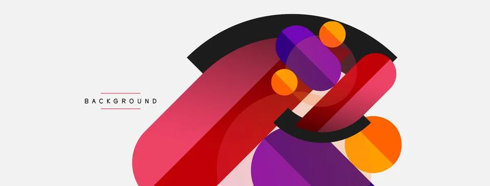 Geometric shapes composition abstract background. Circles lines and rectangles イラスト素材