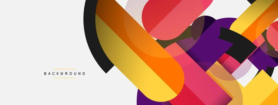 Geometric shapes composition abstract background. Circles lines and rectangles イラスト素材
