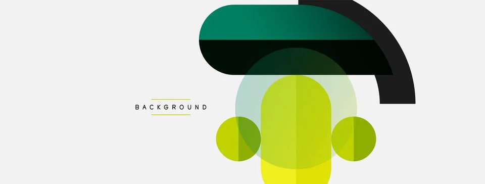 Geometric shapes composition abstract background. Circles lines and rectangles Stock Illustration