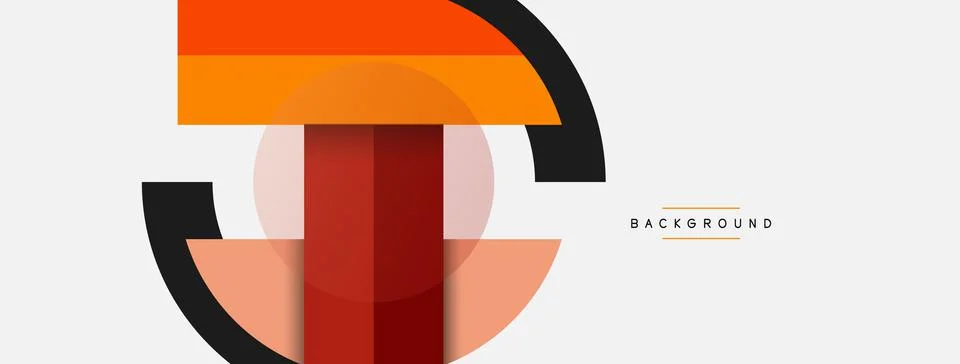 Geometric shapes composition abstract background. Circles lines and rectangles イラスト素材