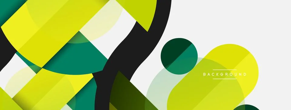 Geometric shapes composition abstract background. Circles lines and rectangles 스톡 일러스트