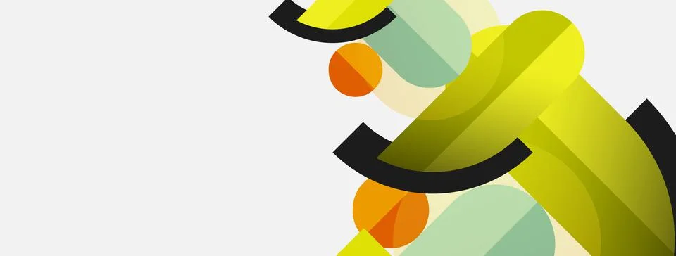 Geometric shapes composition abstract background. Circles lines and rectangles 스톡 일러스트