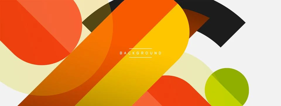 Geometric shapes composition abstract background. Circles lines and rectangles Illustrazione stock