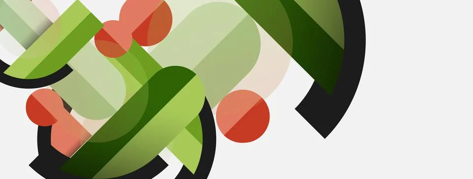 Geometric shapes composition abstract background. Circles lines and rectangles イラスト素材