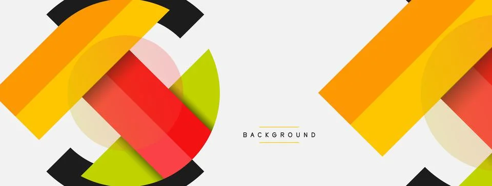 Geometric shapes composition abstract background. Circles lines and rectangles 스톡 일러스트