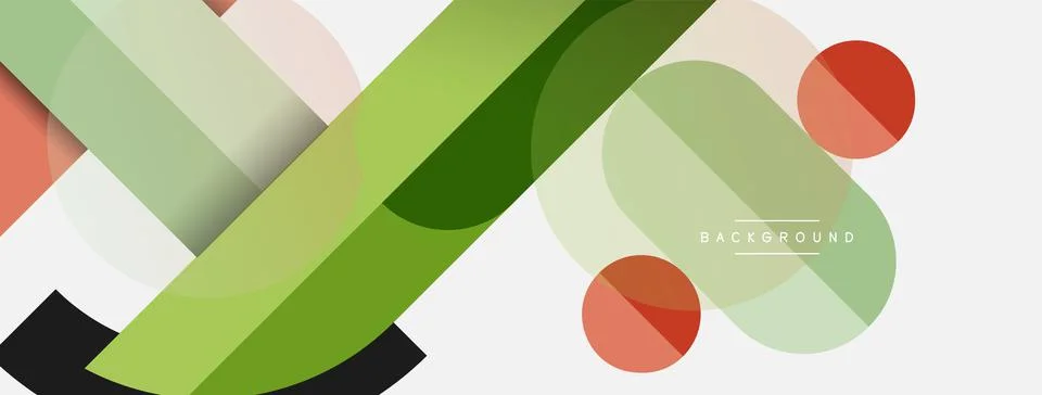 Geometric shapes composition abstract background. Circles lines and rectangles Illustrazione stock
