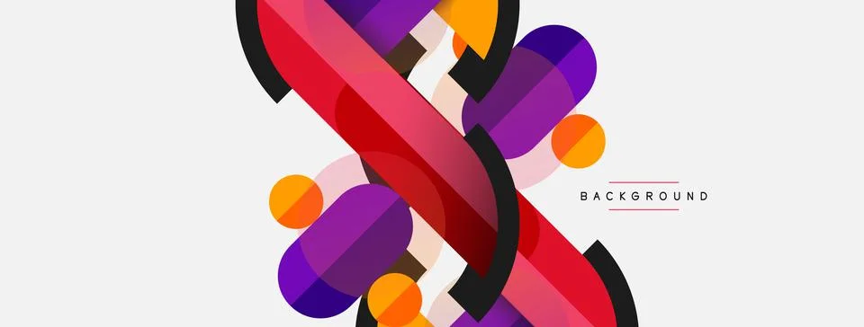 Geometric shapes composition abstract background. Circles lines and rectangles 库存插图