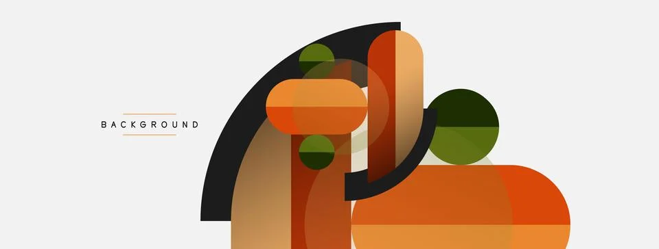 Geometric shapes composition abstract background. Circles lines and rectangles 스톡 일러스트