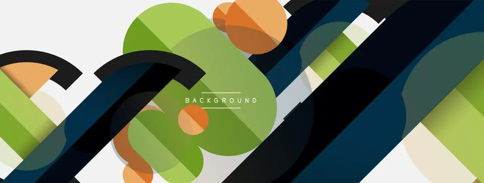 Geometric shapes composition abstract background. Circles lines and rectangles Stockillustratie