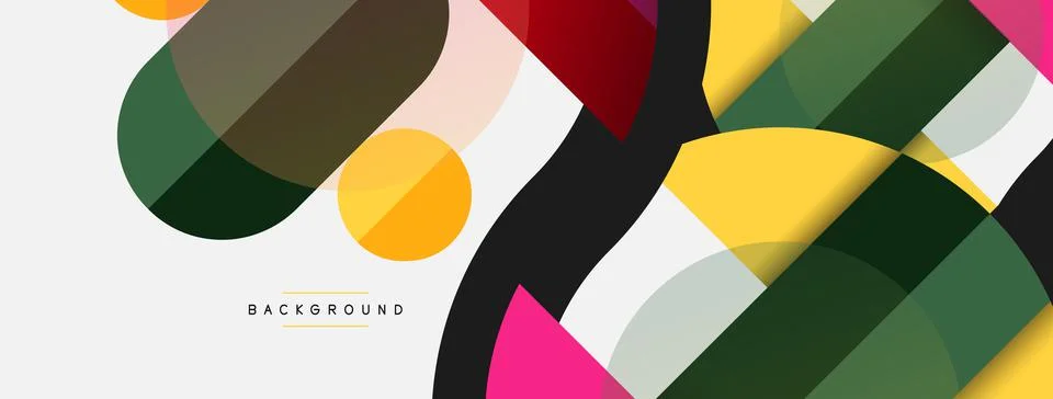 Geometric shapes composition abstract background. Circles lines and rectangles 스톡 일러스트