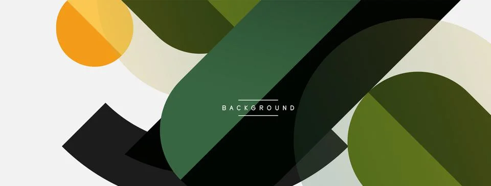 Geometric shapes composition abstract background. Circles lines and rectangles Stock Illustration