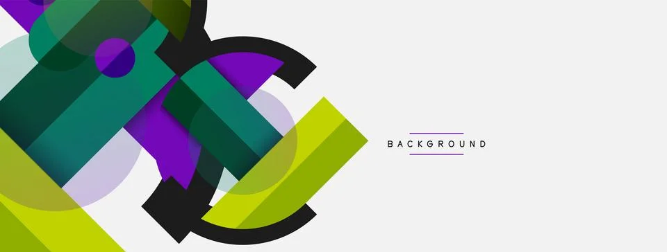 Geometric shapes composition abstract background. Circles lines and rectangles イラスト素材