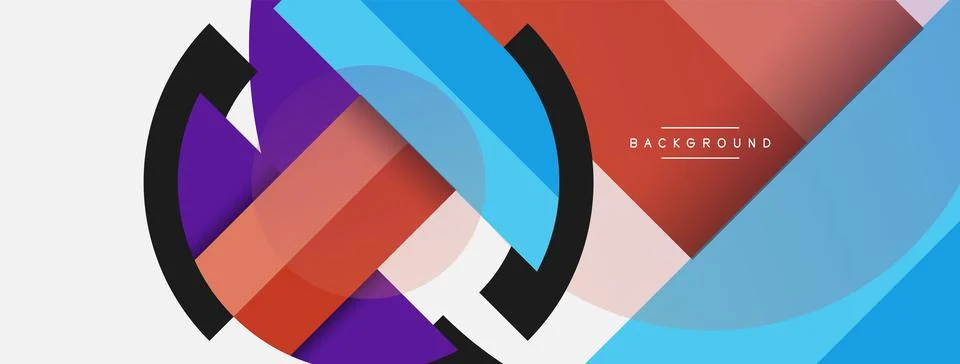 Geometric shapes composition abstract background. Circles lines and rectangles 스톡 일러스트