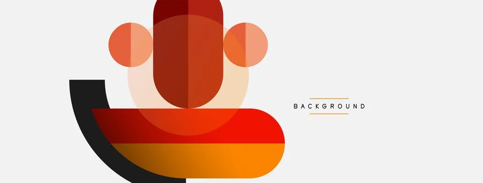 Geometric shapes composition abstract background. Circles lines and rectangles Stock Illustration