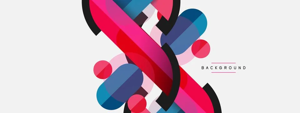 Geometric shapes composition abstract background. Circles lines and rectangles 스톡 일러스트
