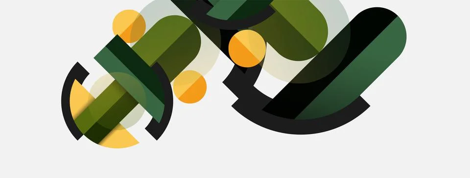 Geometric shapes composition abstract background. Circles lines and rectangles 스톡 일러스트