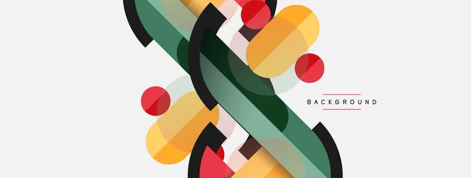 Geometric shapes composition abstract background. Circles lines and rectangles 스톡 일러스트
