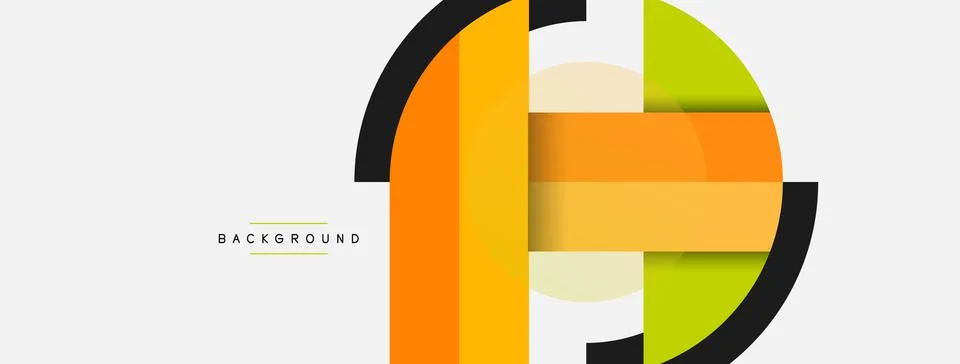 Geometric shapes composition abstract background. Circles lines and rectangles イラスト素材