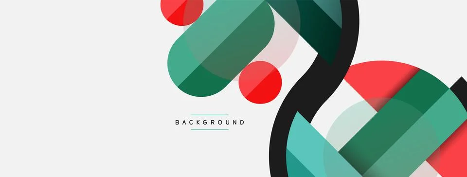 Geometric shapes composition abstract background. Circles lines and rectangles 스톡 일러스트