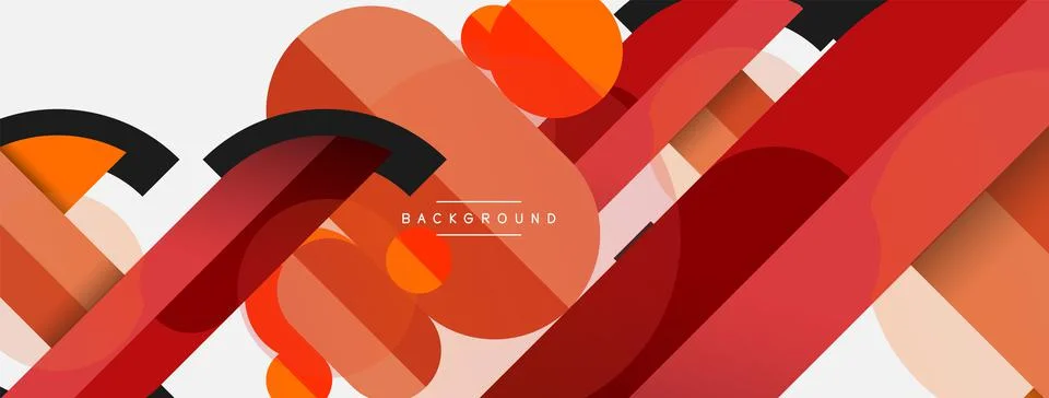 Geometric shapes composition abstract background. Circles lines and rectangles Illustrazione stock