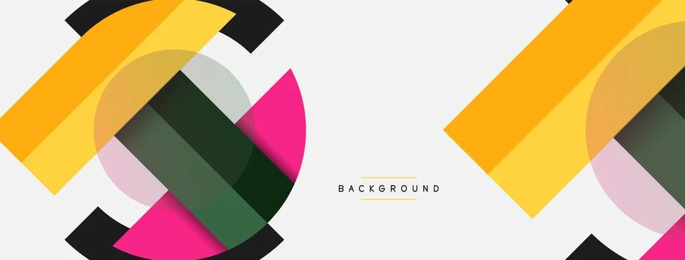 Geometric shapes composition abstract background. Circles lines and rectangles 스톡 일러스트