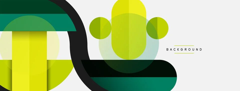 Geometric shapes composition abstract background. Circles lines and rectangles イラスト素材