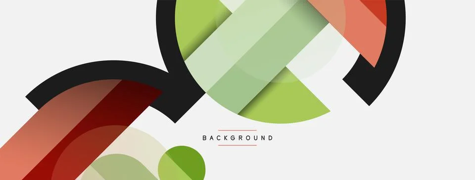 Geometric shapes composition abstract background. Circles lines and rectangles Stock Illustration