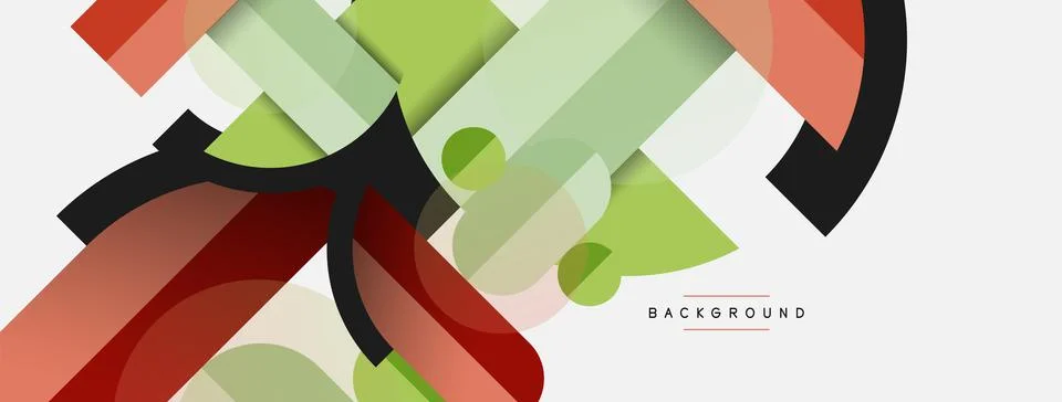 Geometric shapes composition abstract background. Circles lines and rectangles イラスト素材