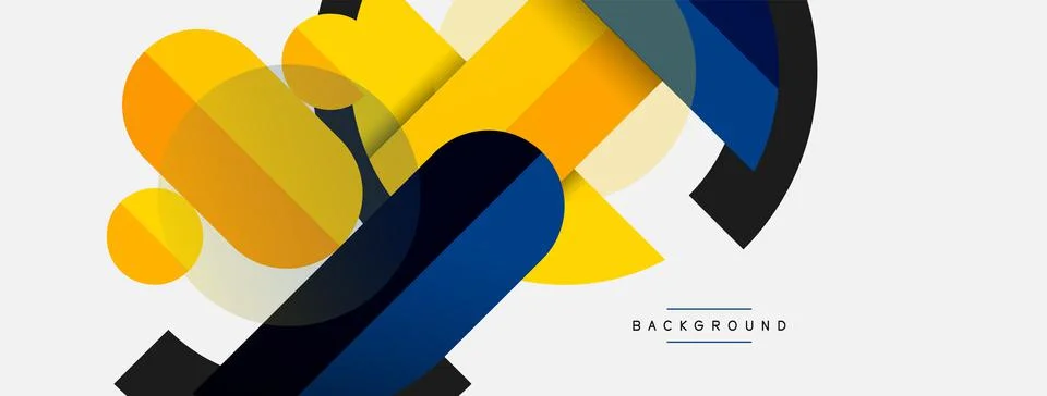 Geometric shapes composition abstract background. Circles lines and rectangles 스톡 일러스트