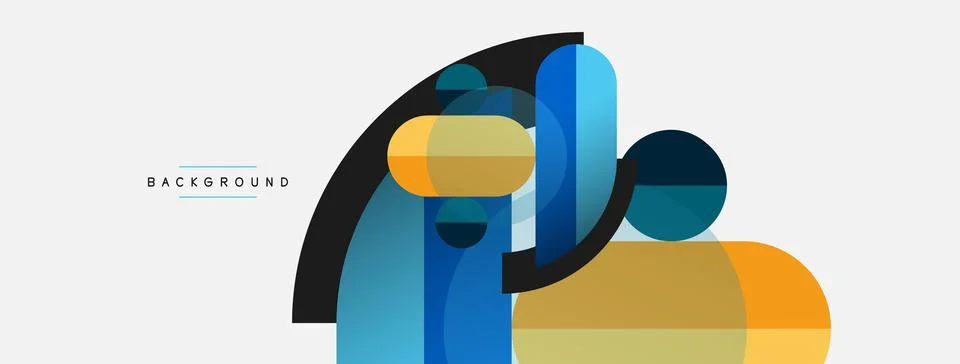 Geometric shapes composition abstract background. Circles lines and rectangles Stockillustratie