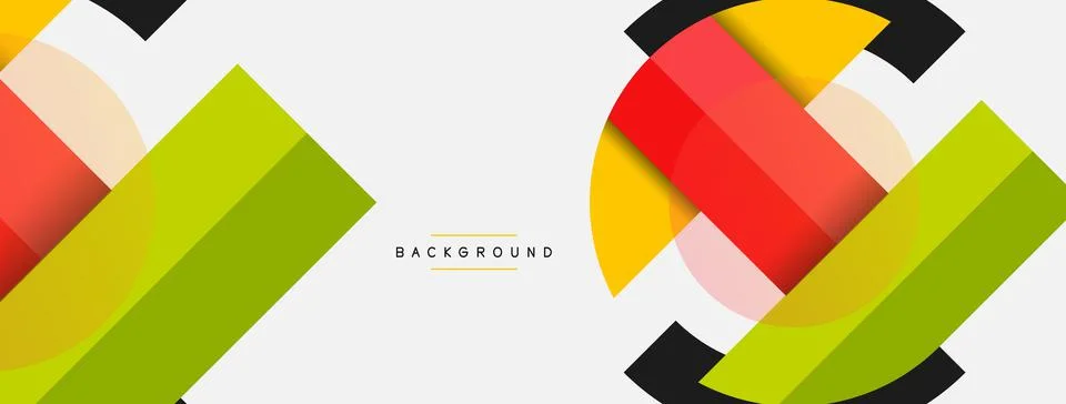 Geometric shapes composition abstract background. Circles lines and rectangles 스톡 일러스트