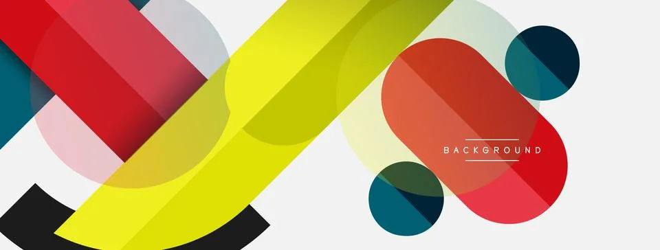 Geometric shapes composition abstract background. Circles lines and rectangles 스톡 일러스트