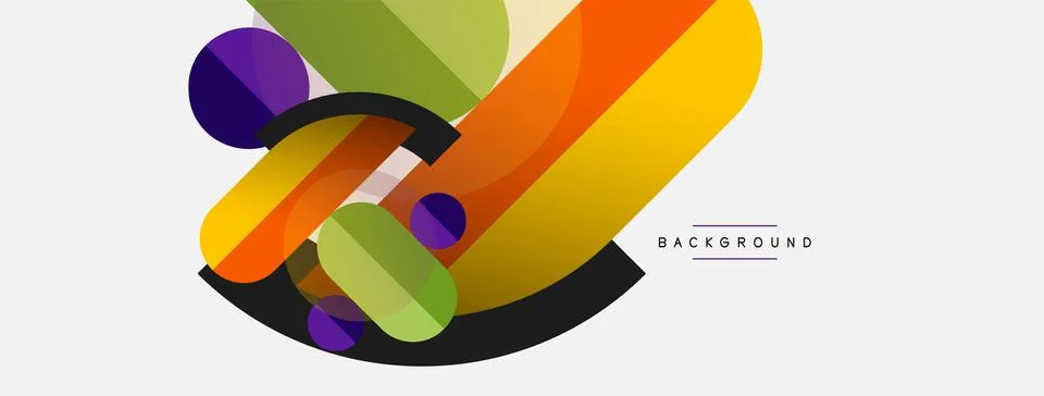 Geometric shapes composition abstract background. Circles lines and rectangles 스톡 일러스트