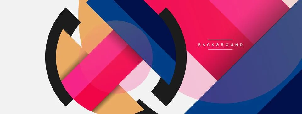 Geometric shapes composition abstract background. Circles lines and rectangles イラスト素材