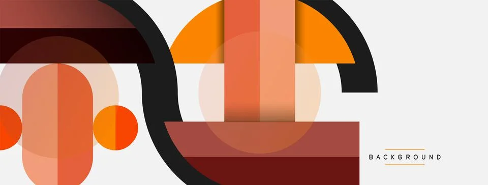 Geometric shapes composition abstract background. Circles lines and rectangles 스톡 일러스트