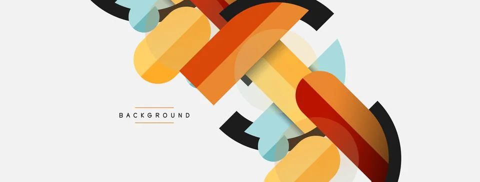 Geometric shapes composition abstract background. Circles lines and rectangles 스톡 일러스트