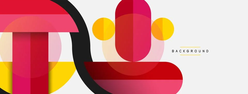 Geometric shapes composition abstract background. Circles lines and rectangles 스톡 일러스트