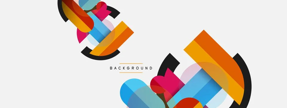 Geometric shapes composition abstract background. Circles lines and rectangles 스톡 일러스트