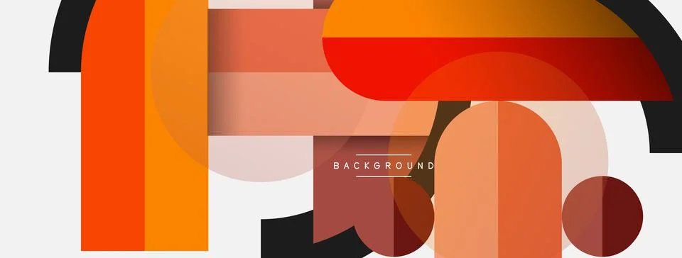 Geometric shapes composition abstract background. Circles lines and rectangles Stock Illustration
