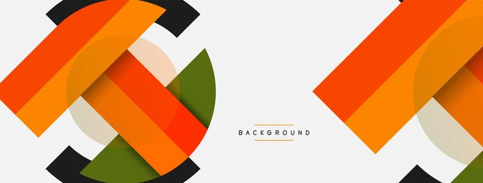 Geometric shapes composition abstract background. Circles lines and rectangles Stockillustratie
