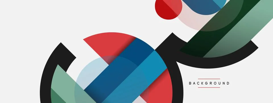 Geometric shapes composition abstract background. Circles lines and rectangles イラスト素材