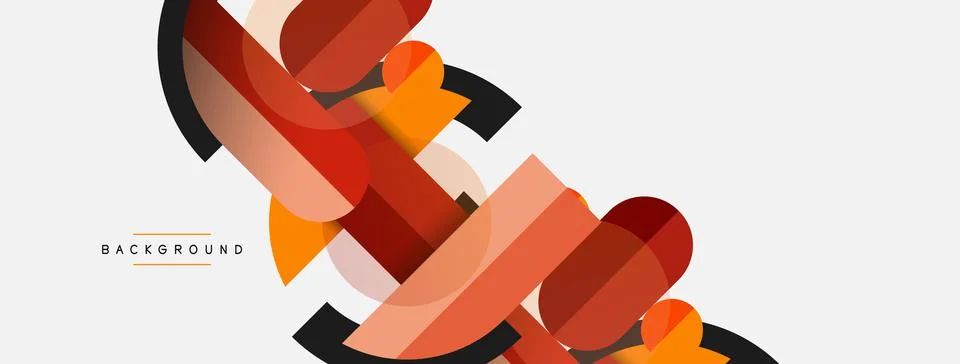 Geometric shapes composition abstract background. Circles lines and rectangles イラスト素材