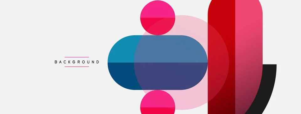 Geometric shapes composition abstract background. Circles lines and rectangles Stockillustratie