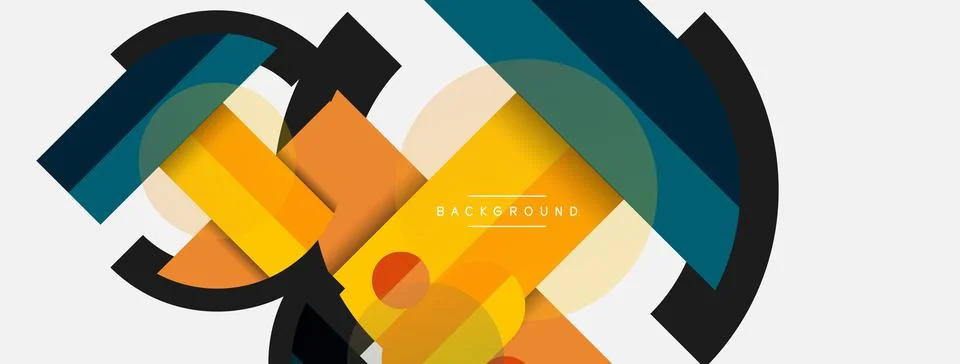 Geometric shapes composition abstract background. Circles lines and rectangles イラスト素材
