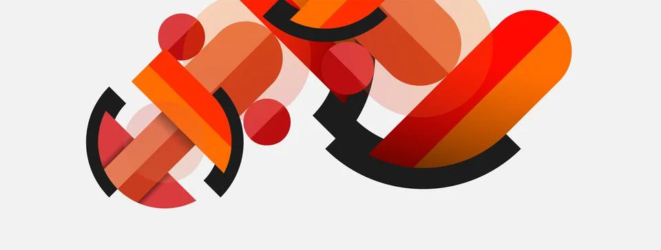 Geometric shapes composition abstract background. Circles lines and rectangles 스톡 일러스트