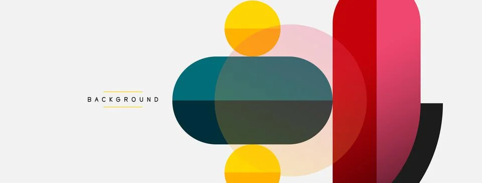 Geometric shapes composition abstract background. Circles lines and rectangles 스톡 일러스트