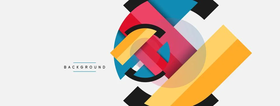 Geometric shapes composition abstract background. Circles lines and rectangles 스톡 일러스트