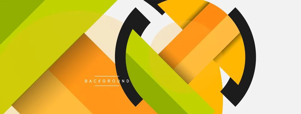 Geometric shapes composition abstract background. Circles lines and rectangles 스톡 일러스트